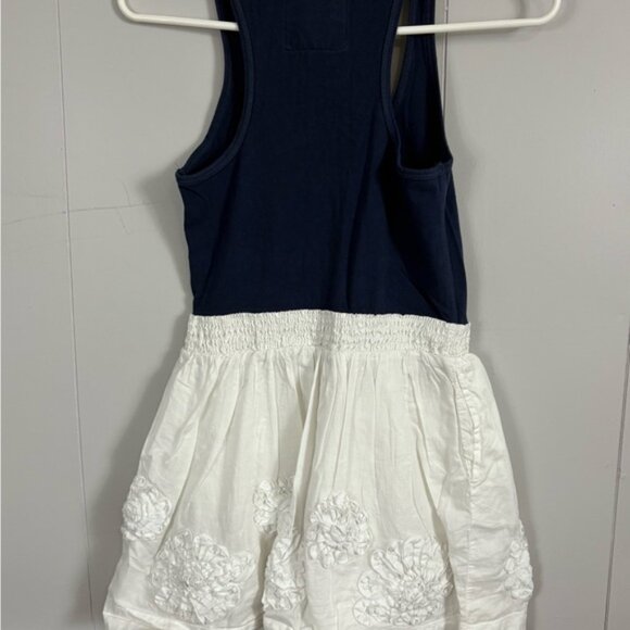 Abercrombie Kids Y2K Floral White Skirt Navy Blue Top Dress Size XL Preppy Cute - Picture 3 of 10
